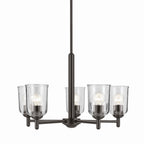 KICHLER 43671OZCLR Shailene 15.25" 5-Light Chandelier With Clear Glass In Olde Bronze