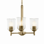 KICHLER 43670NBRCLR Shailene 15.25" 3-Light Mini Chandelier With Clear Glass In Natural Brass