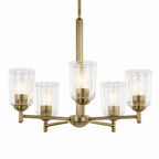 KICHLER 43671NBRCLR Shailene 15.25" 5-Light Chandelier With Clear Glass In Natural Brass