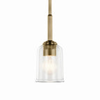 KICHLER 43674NBRCLR Shailene 11.25" 1-Light Mini Bell Pendant With Clear Glass In Natural Brass