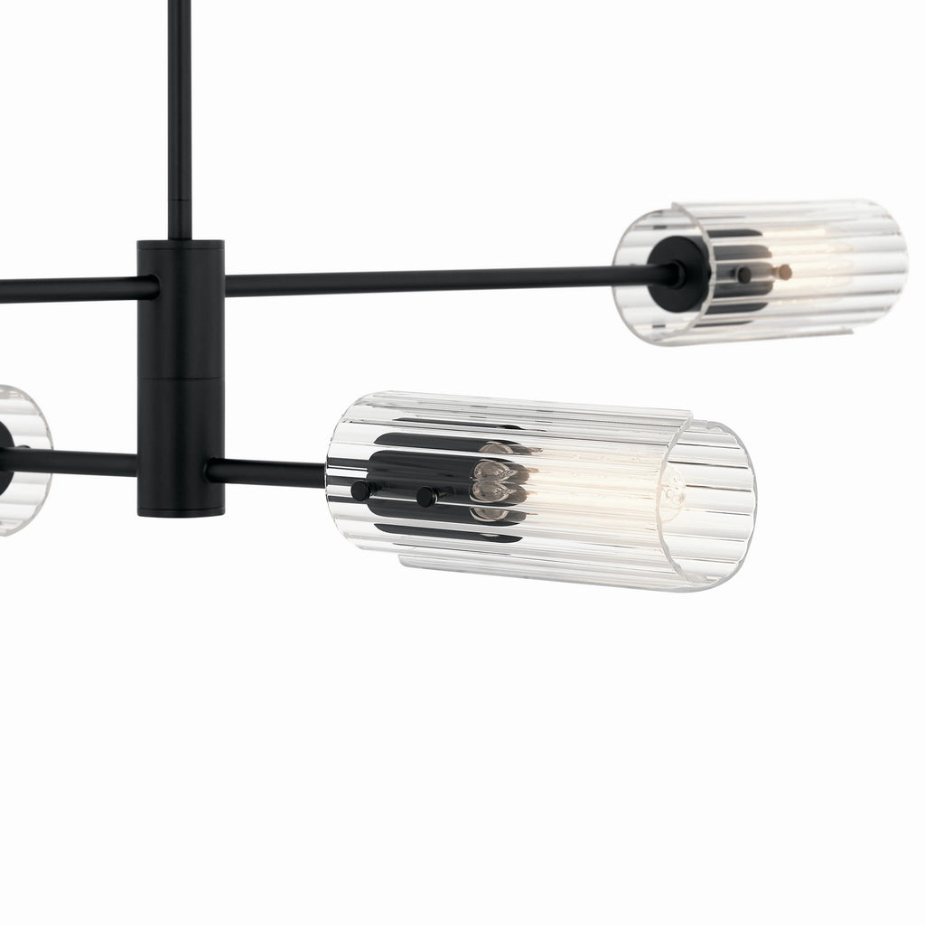 KICHLER 52681BK Velestino 47.50" 4-Light Linear Chandelier In Black