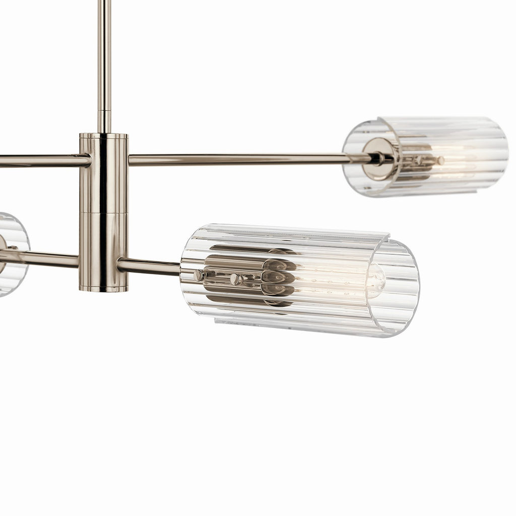 KICHLER 52681PN Velestino 47.50" 4-Light Linear Chandelier In Polished Nickel