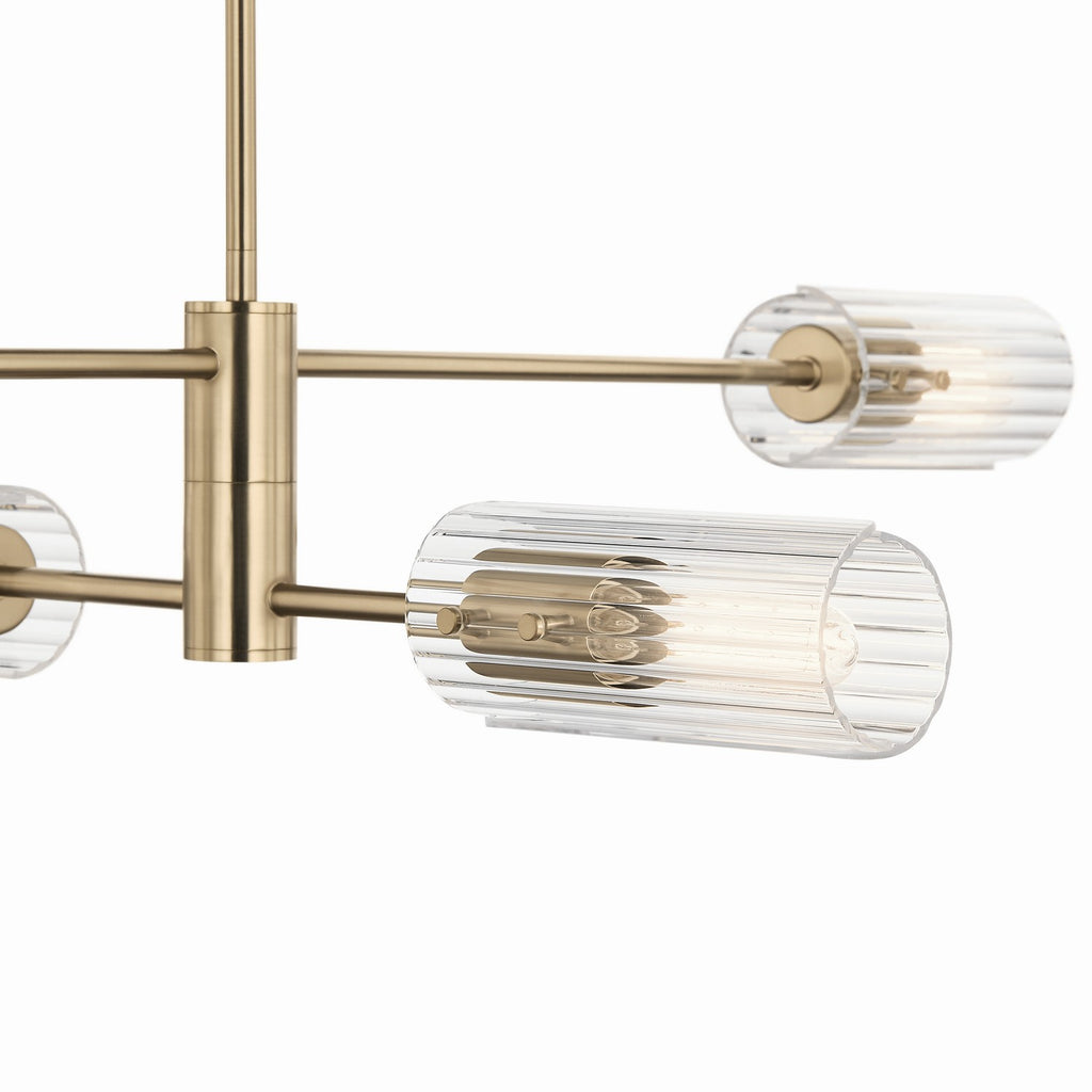 KICHLER 52681CPZ Velestino 47.50" 4-Light Linear Chandelier In Champagne Bronze