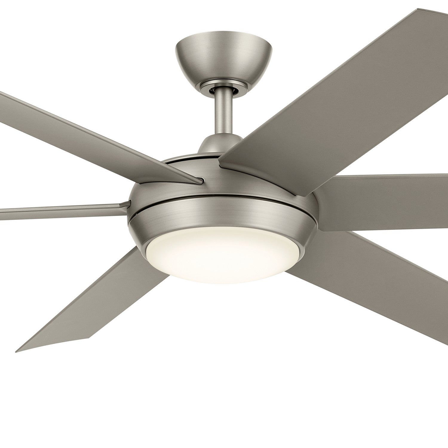 KICHLER 310260NI 60 Inch Mint Ceiling Fan With Glass Diffuser In Brushed Nickel With Silver Blades