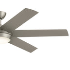 KICHLER 310260NI 60 Inch Mint Ceiling Fan With Glass Diffuser In Brushed Nickel With Silver Blades
