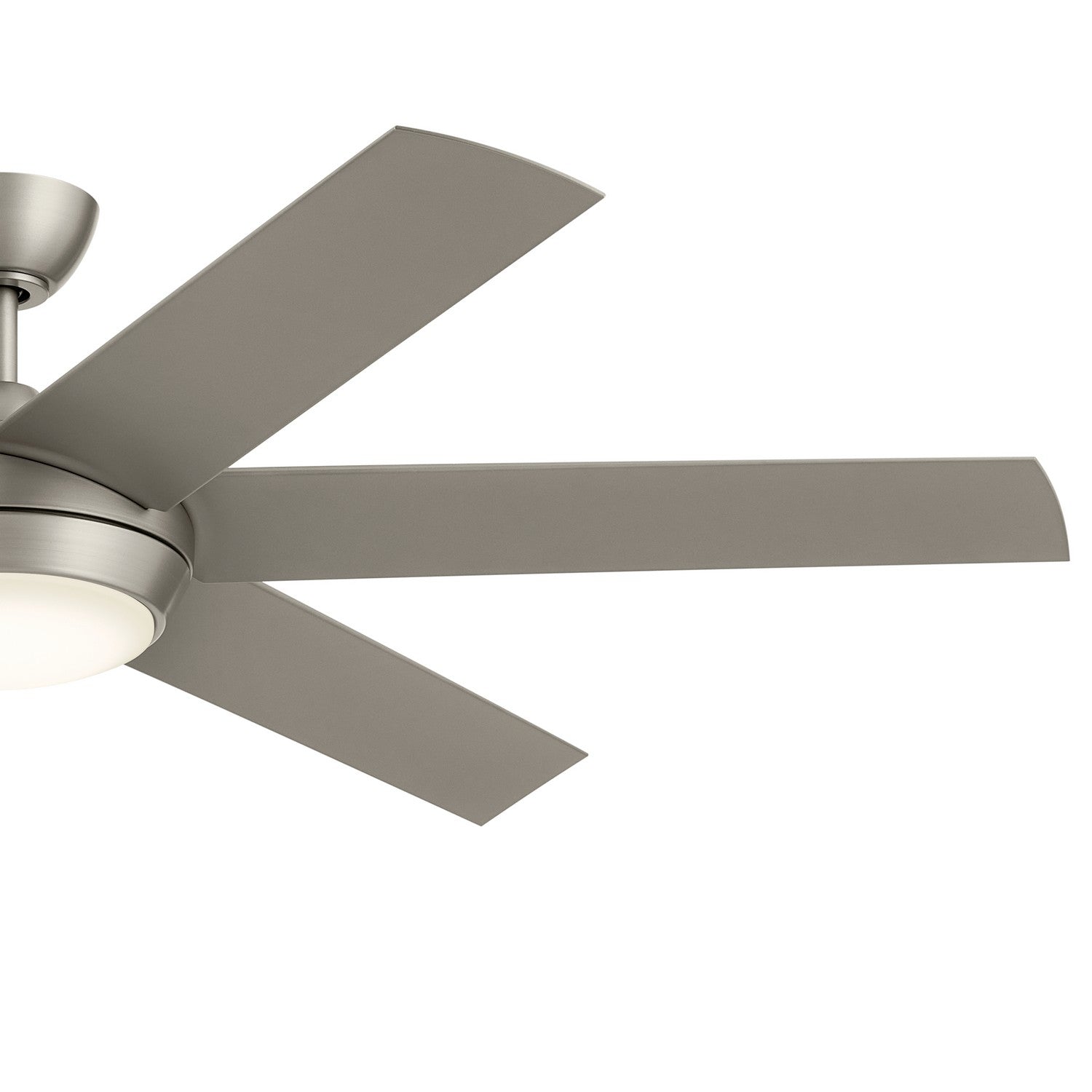 KICHLER 310260NI 60 Inch Mint Ceiling Fan With Glass Diffuser In Brushed Nickel With Silver Blades
