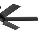 KICHLER 310260SBK 60 Inch Mint Ceiling Fan With Glass Diffuser In Satin Black With Satin Black Blades
