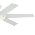 KICHLER 310260WH 60 Inch Mint Ceiling Fan With Glass Diffuser In White With White Blades