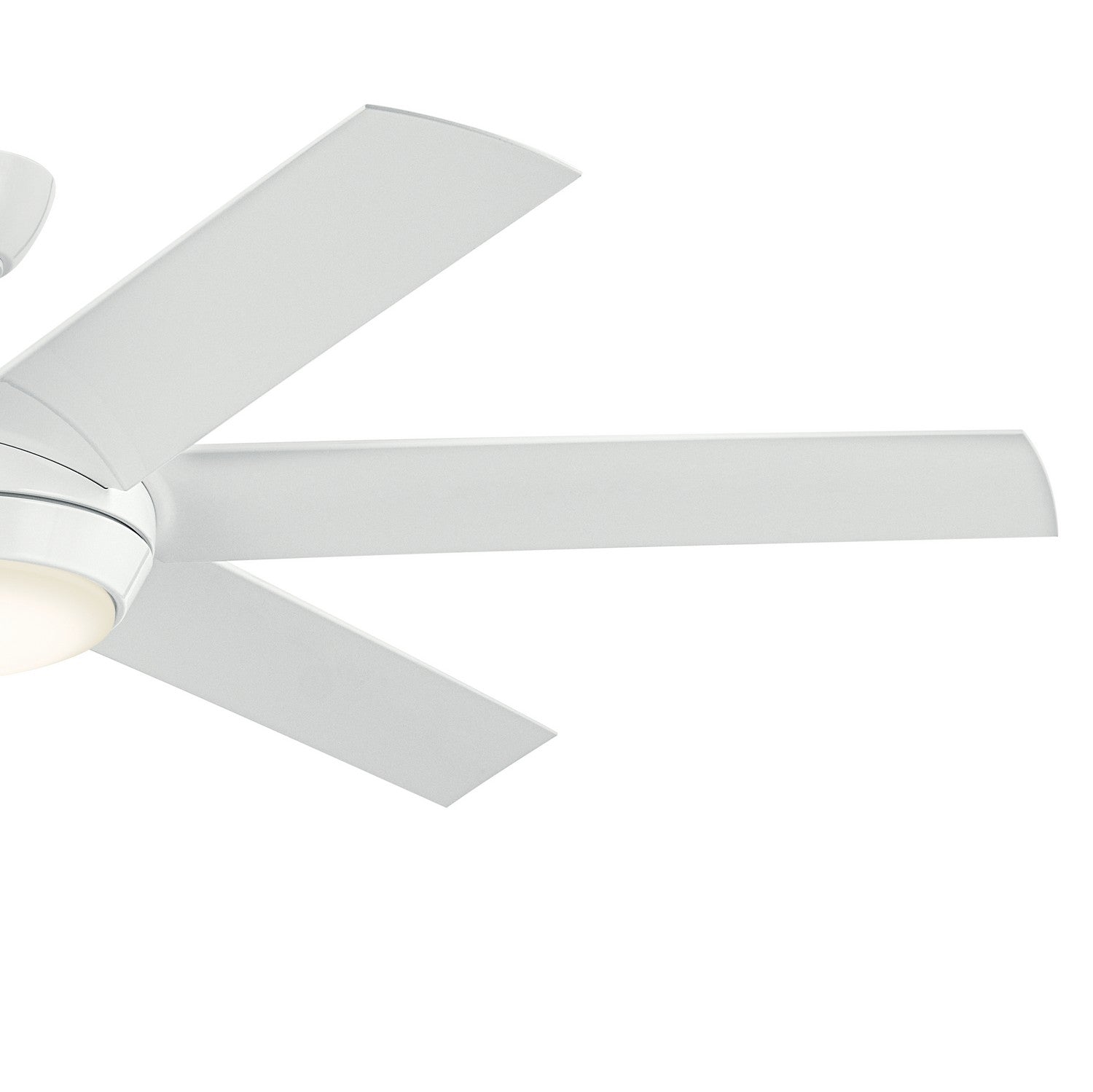 KICHLER 310260WH 60 Inch Mint Ceiling Fan With Glass Diffuser In White With White Blades