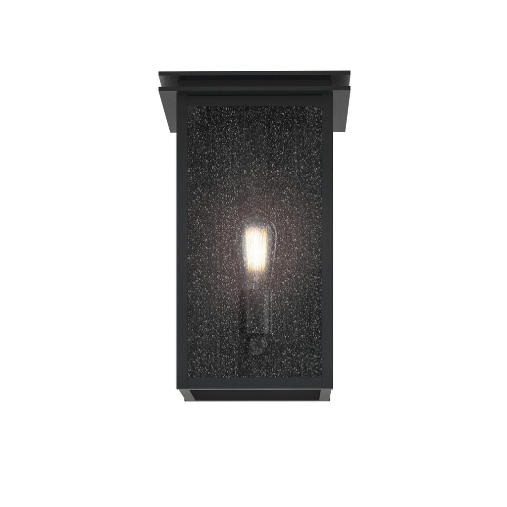KICHLER 59541BKT Arkville 14 Inch 1 Light Outdoor Wall Light With Clear Seeded Glass In Textured Black