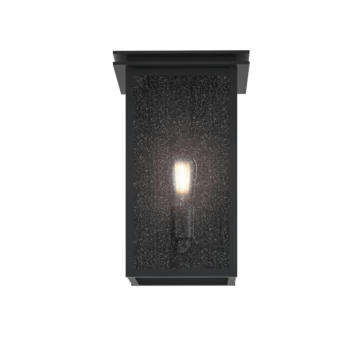 KICHLER 59541BKT Arkville 14 Inch 1 Light Outdoor Wall Light With Clear Seeded Glass In Textured Black