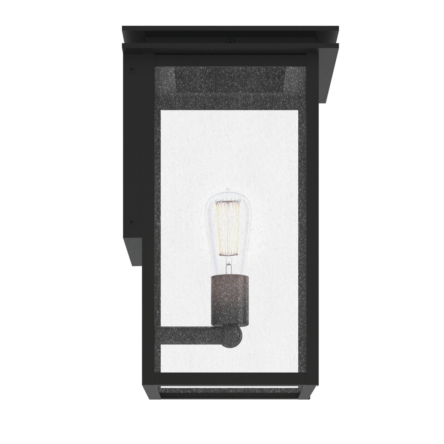 KICHLER 59541BKT Arkville 14 Inch 1 Light Outdoor Wall Light With Clear Seeded Glass In Textured Black