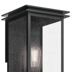 KICHLER 59541BKT Arkville 14 Inch 1 Light Outdoor Wall Light With Clear Seeded Glass In Textured Black