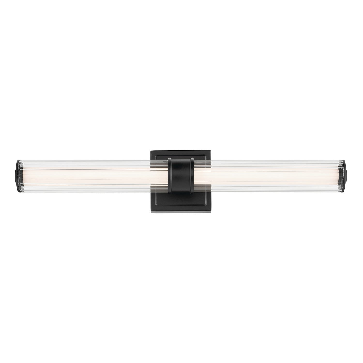 KICHLER 55196BKLED Laurene 26.5" Linear Bath Bar Medium Led With Clear Fluted Glass In Black