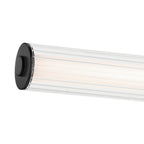 KICHLER 55196BKLED Laurene 26.5" Linear Bath Bar Medium Led With Clear Fluted Glass In Black