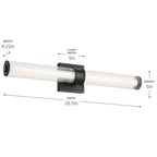 KICHLER 55196BKLED Laurene 26.5" Linear Bath Bar Medium Led With Clear Fluted Glass In Black