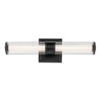 KICHLER 55195BKLED Laurene 18.5" Linear Bath Bar Small Led With Clear Fluted Glass In Black