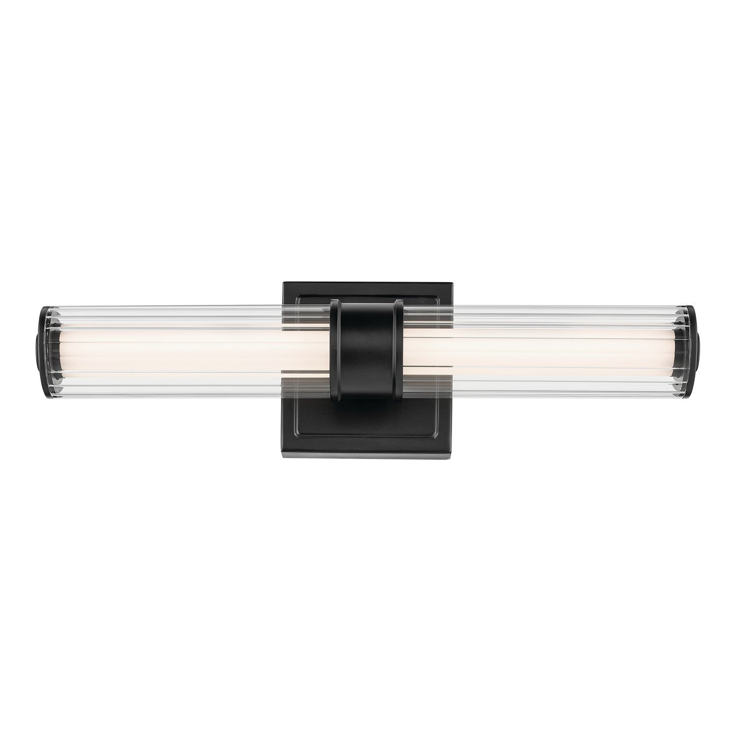 KICHLER 55195BKLED Laurene 18.5" Linear Bath Bar Small Led With Clear Fluted Glass In Black