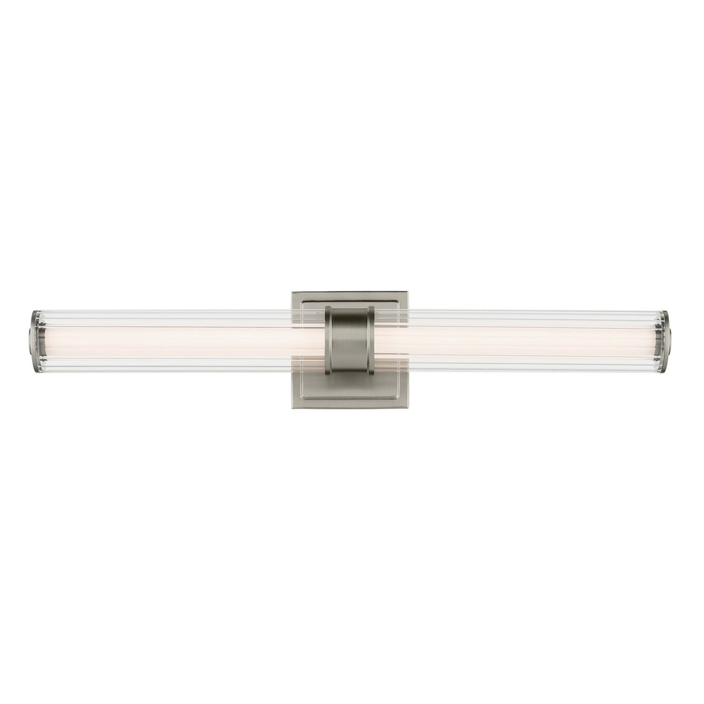 KICHLER 55196NILED Laurene 26.5" Linear Bath Bar Medium Led With Clear Fluted Glass In Brushed Nickel