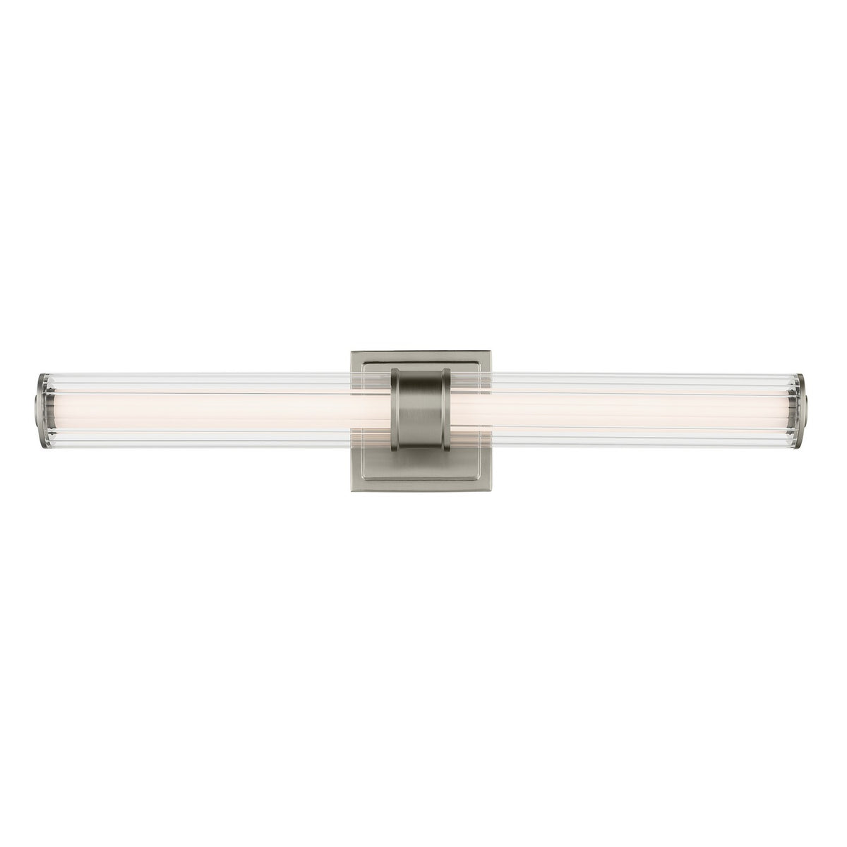KICHLER 55196NILED Laurene 26.5" Linear Bath Bar Medium Led With Clear Fluted Glass In Brushed Nickel