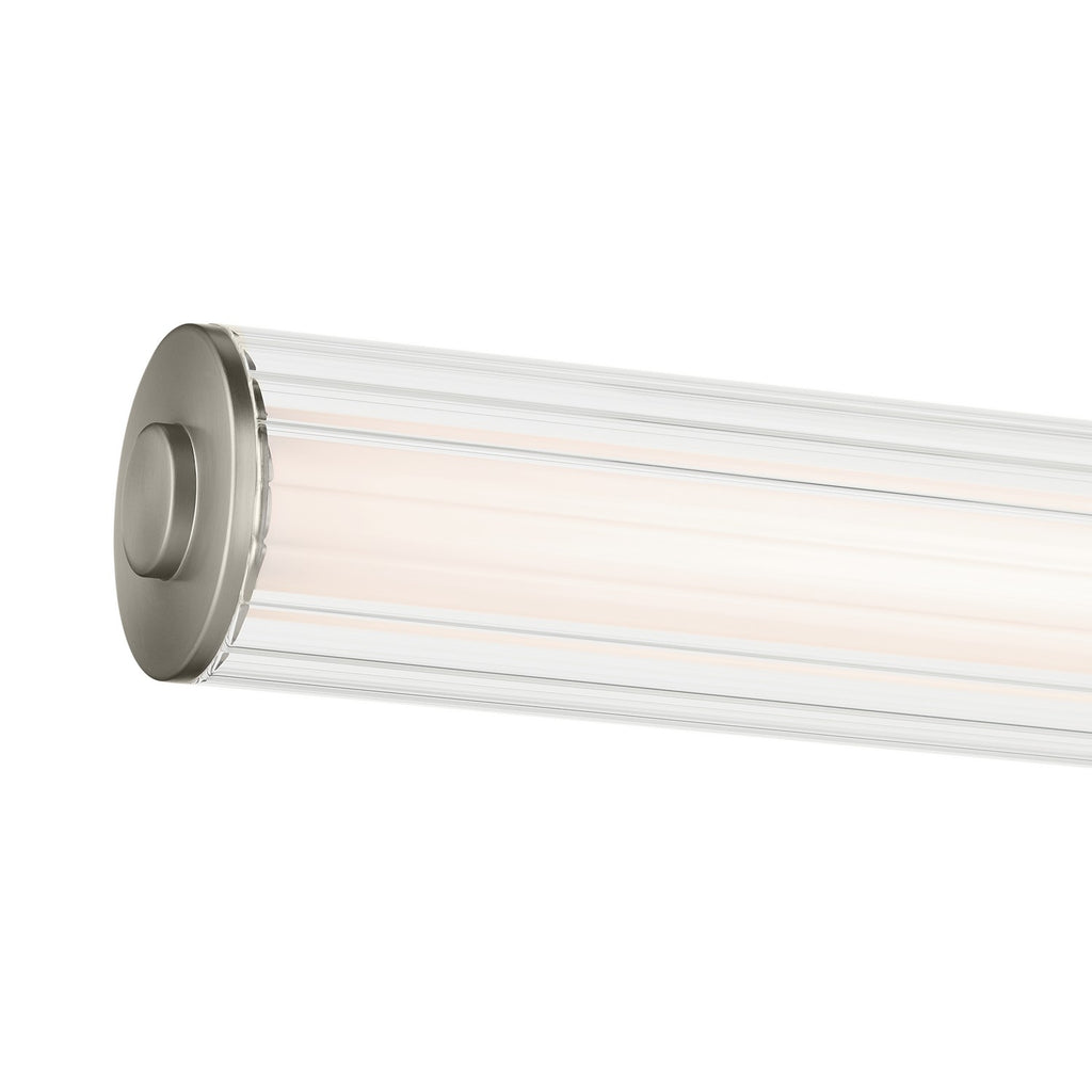 KICHLER 55196NILED Laurene 26.5" Linear Bath Bar Medium Led With Clear Fluted Glass In Brushed Nickel