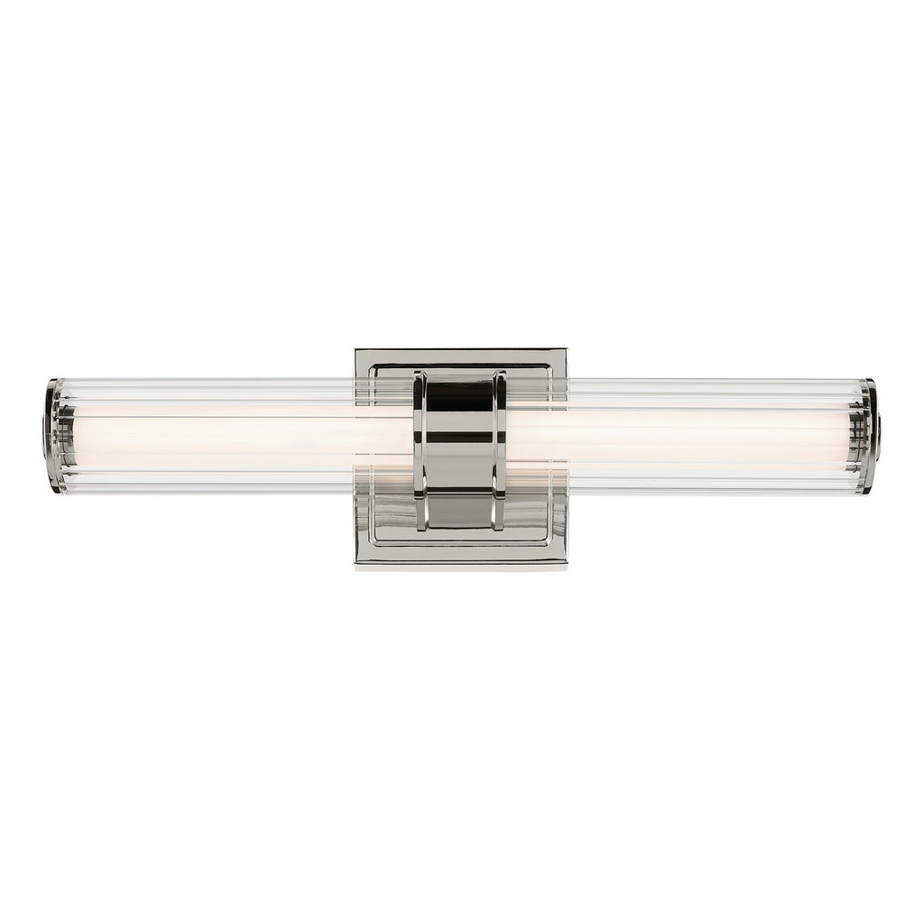 KICHLER 55195PNLED Laurene 18.5" Linear Bath Bar Small Led With Clear Fluted Glass In Chrome