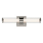 KICHLER 55195PNLED Laurene 18.5" Linear Bath Bar Small Led With Clear Fluted Glass In Chrome