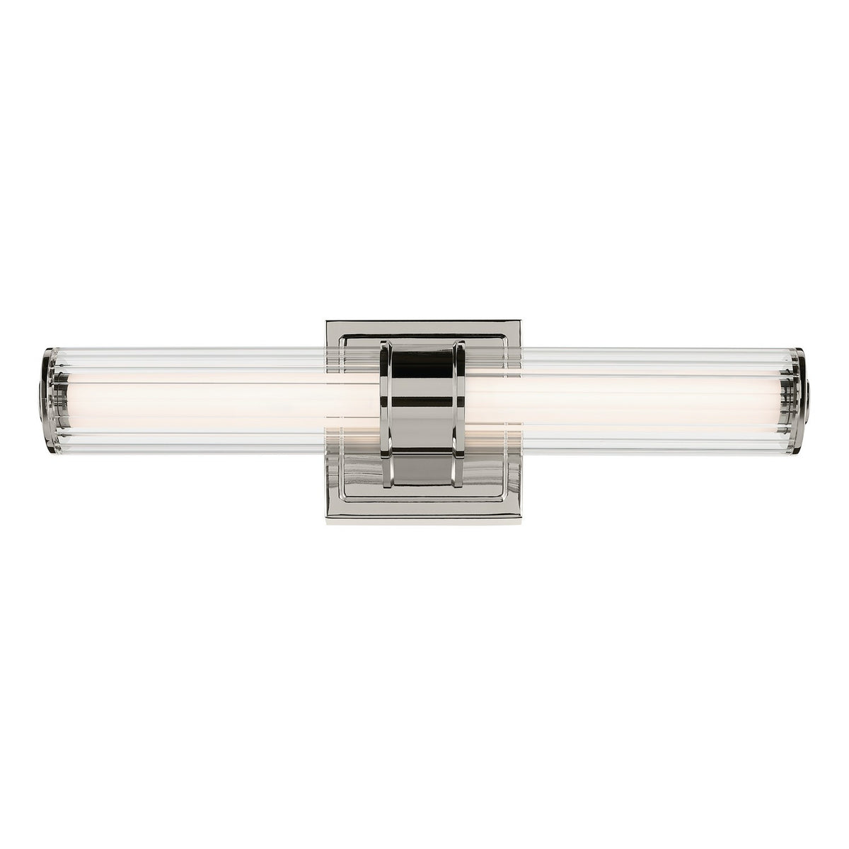 KICHLER 55195PNLED Laurene 18.5" Linear Bath Bar Small Led With Clear Fluted Glass In Chrome