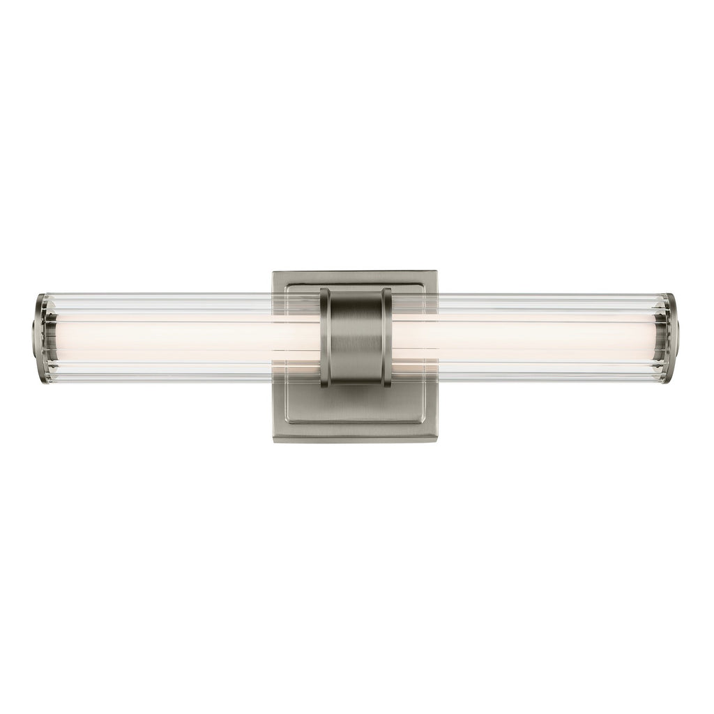 KICHLER 55195NILED Laurene 18.5" Linear Bath Bar Small Led With Clear Fluted Glass In Brushed Nickel