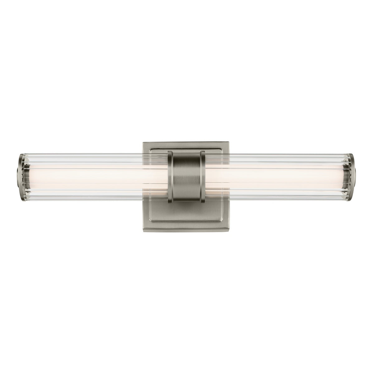 KICHLER 55195NILED Laurene 18.5" Linear Bath Bar Small Led With Clear Fluted Glass In Brushed Nickel