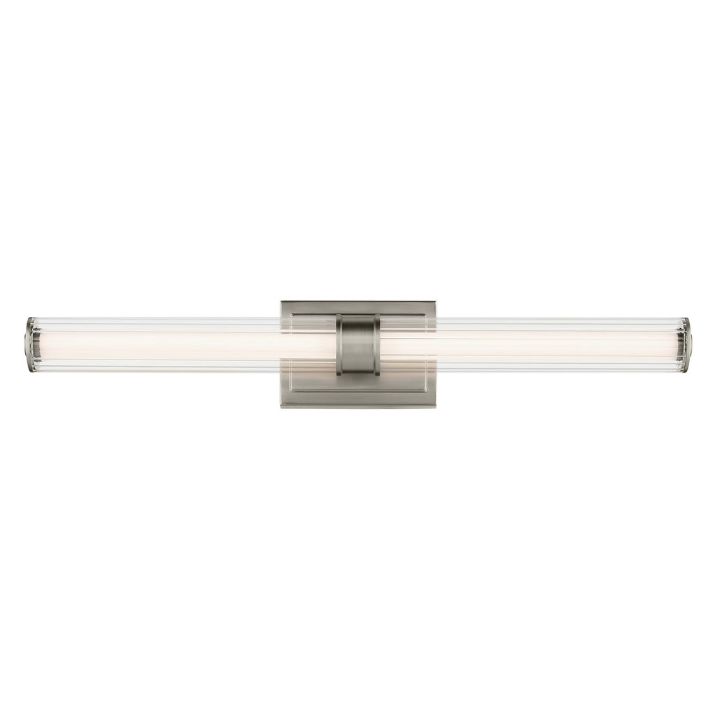 KICHLER 55197NILED Laurene 31" Linear Bath Bar Large Led With Clear Fluted Glass In Brushed Nickel
