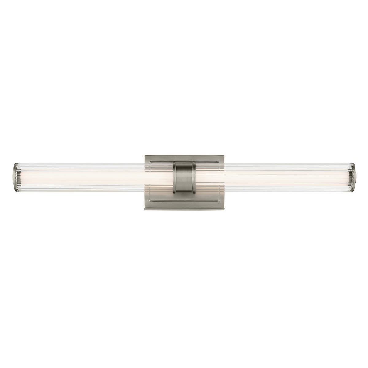 KICHLER 55197NILED Laurene 31" Linear Bath Bar Large Led With Clear Fluted Glass In Brushed Nickel
