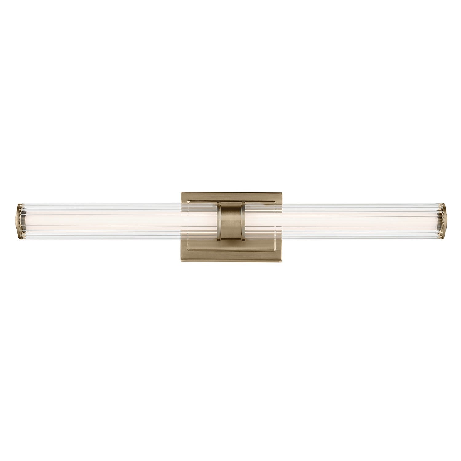 KICHLER 55197CPZLED Laurene 31" Linear Bath Bar Large Led With Clear Fluted Glass In Champagne Bronze