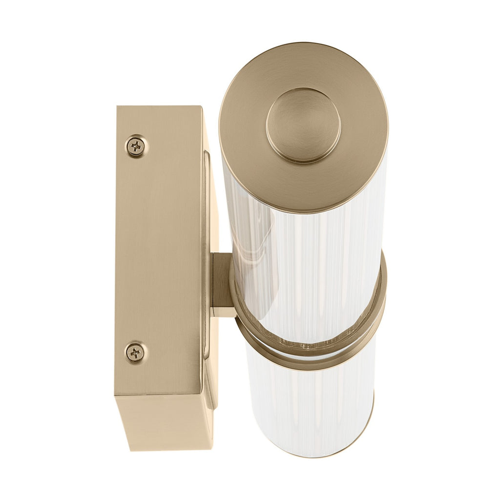 KICHLER 55197CPZLED Laurene 31" Linear Bath Bar Large Led With Clear Fluted Glass In Champagne Bronze