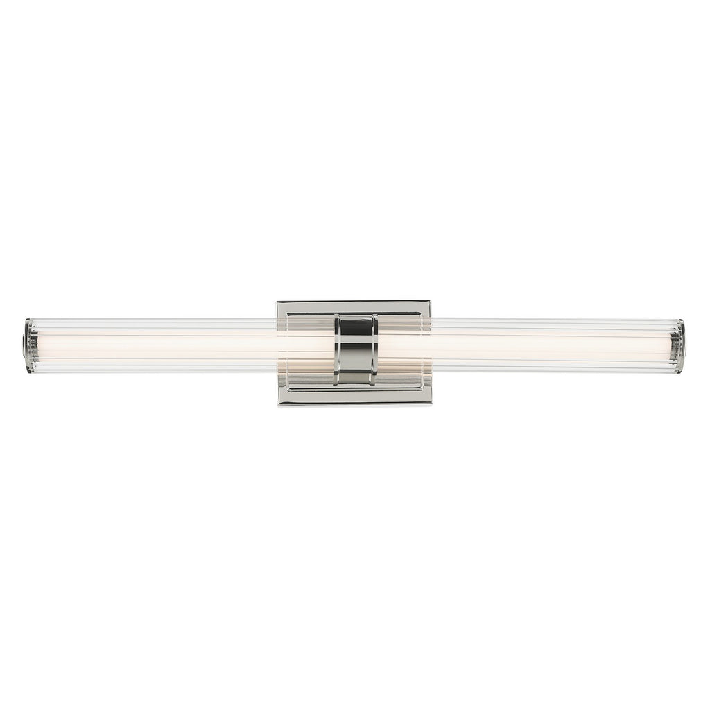 KICHLER 55197PNLED Laurene 31" Linear Bath Bar Large Led With Clear Fluted Glass In Chrome