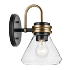 KICHLER 55153BKCLR Farum 9.5" 1-Light Wall Sconce With Clear Glass In Black