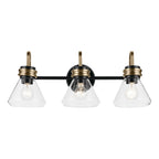 KICHLER 55155BKCLR Farum 26" 3-Light Vanity Light With Clear Glass In Black