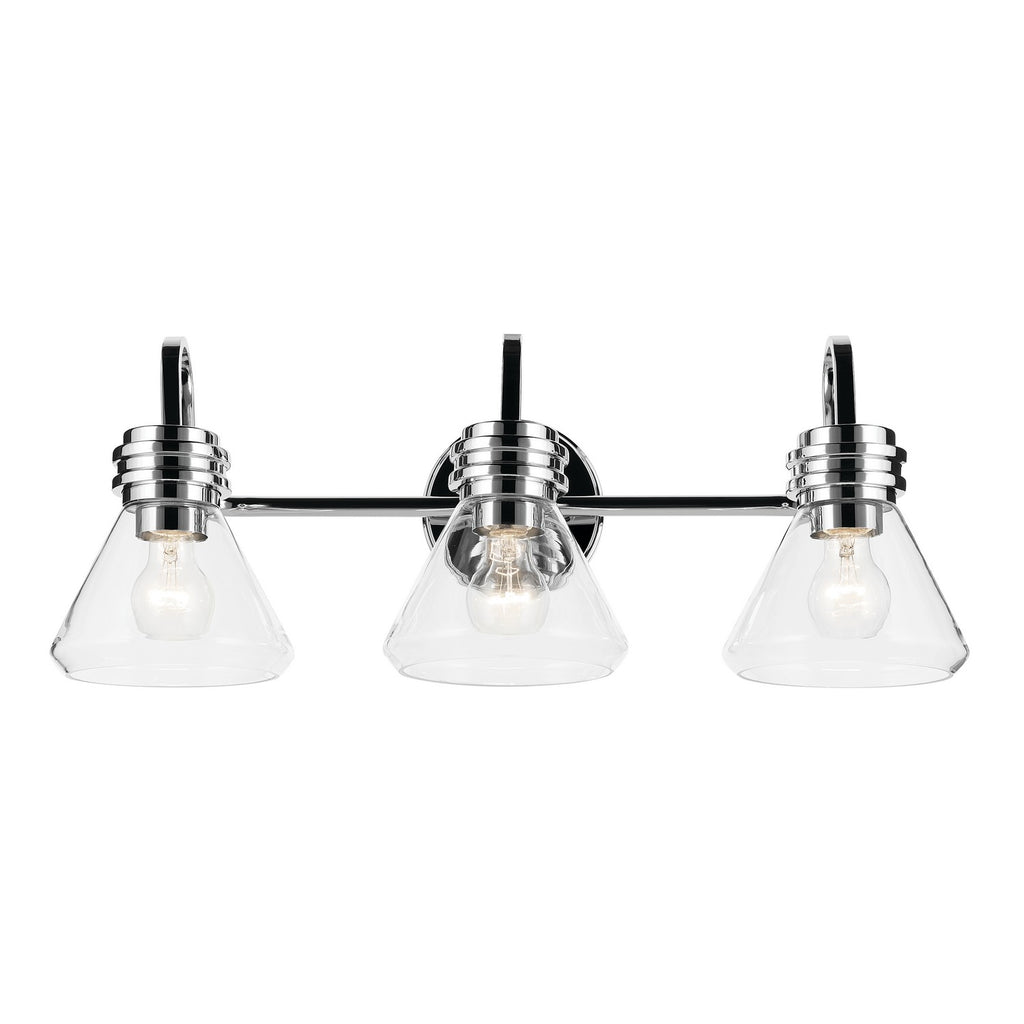 KICHLER 55155CHCLR Farum 26" 3-Light Vanity Light With Clear Glass In Chrome