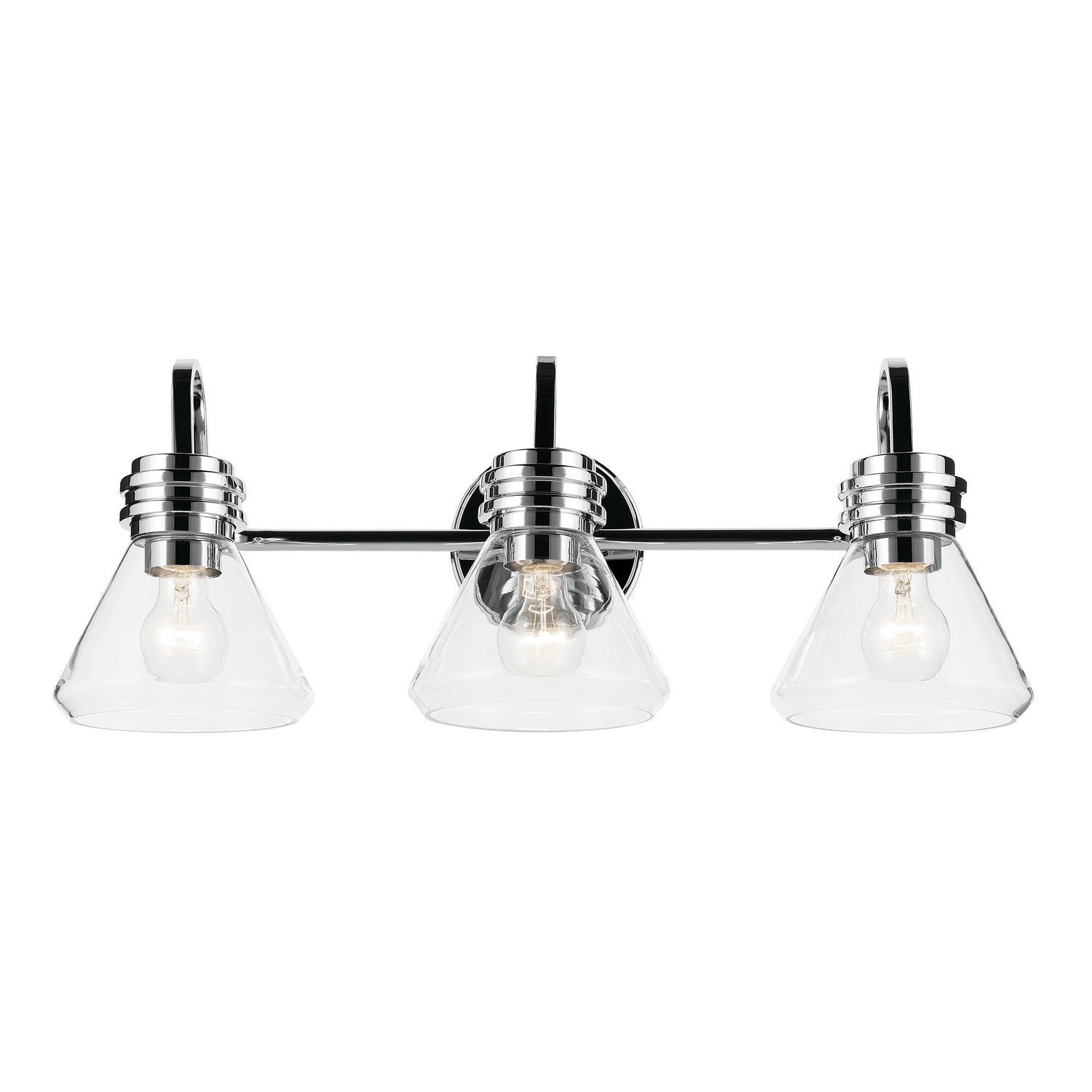 KICHLER 55155CHCLR Farum 26" 3-Light Vanity Light With Clear Glass In Chrome