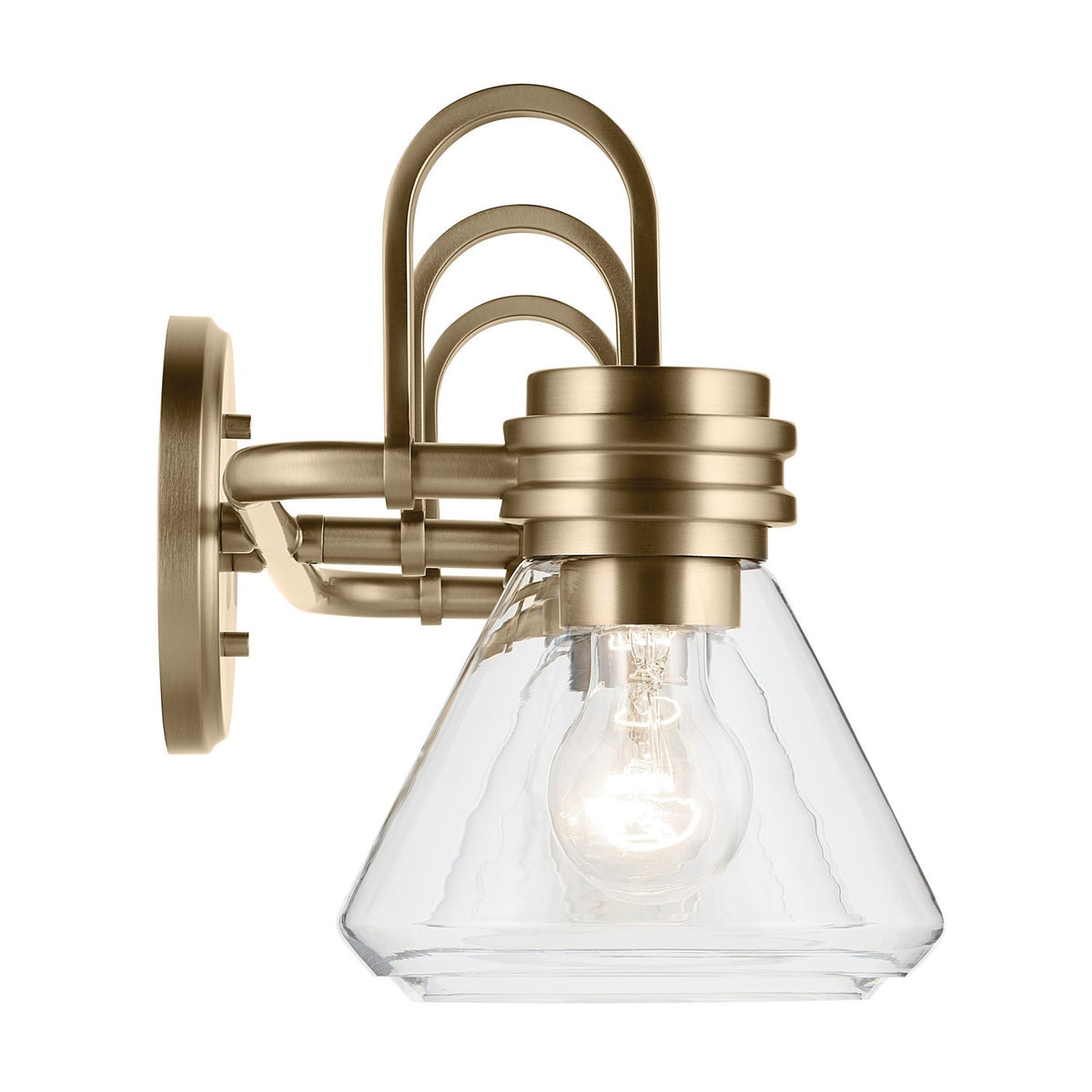 KICHLER 55155CPZCLR Farum 26" 3-Light Vanity Light With Clear Glass In Champagne Bronze