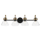 KICHLER 55156BKCLR Farum 34" 4-Light Vanity Light With Clear Glass In Black