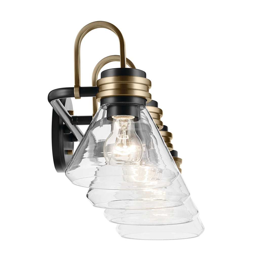 KICHLER 55156BKCLR Farum 34" 4-Light Vanity Light With Clear Glass In Black