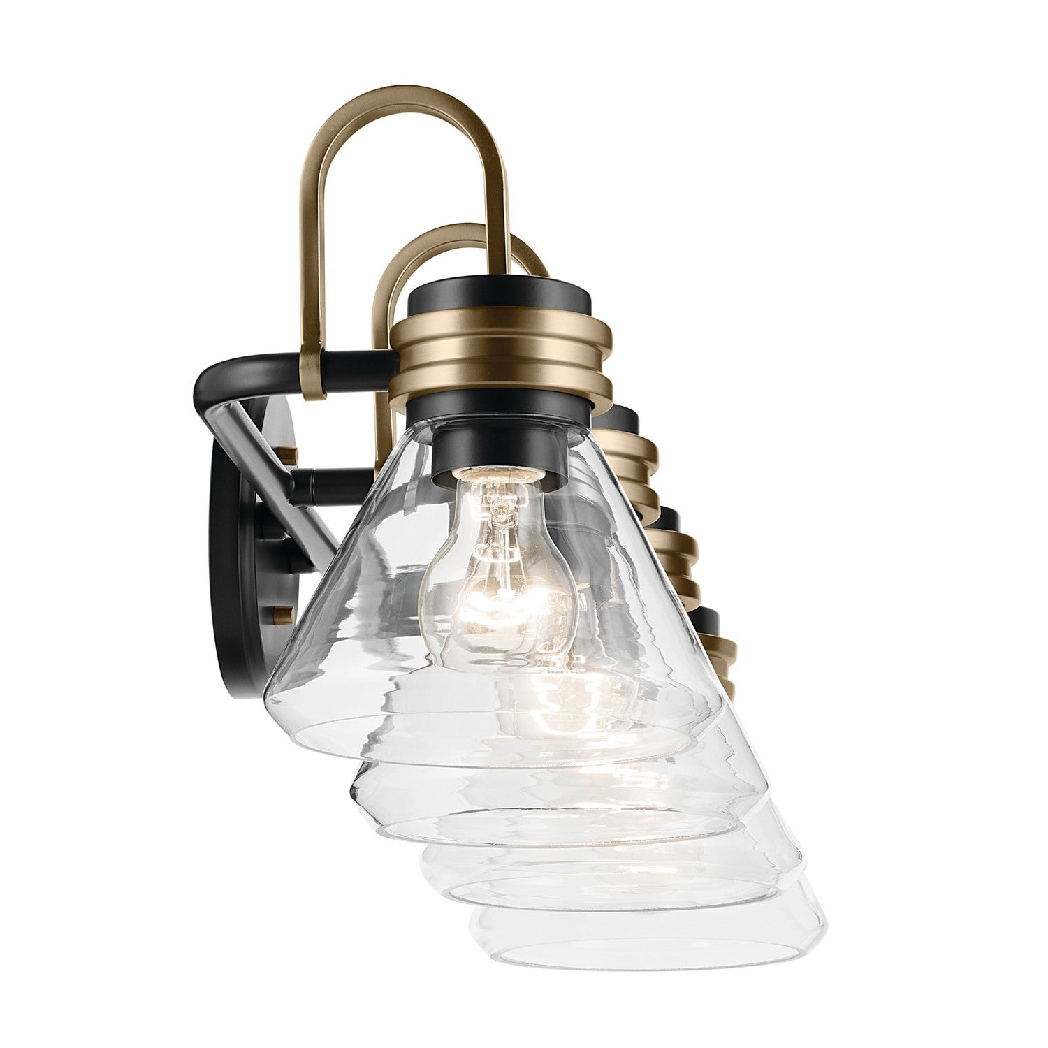 KICHLER 55156BKCLR Farum 34" 4-Light Vanity Light With Clear Glass In Black