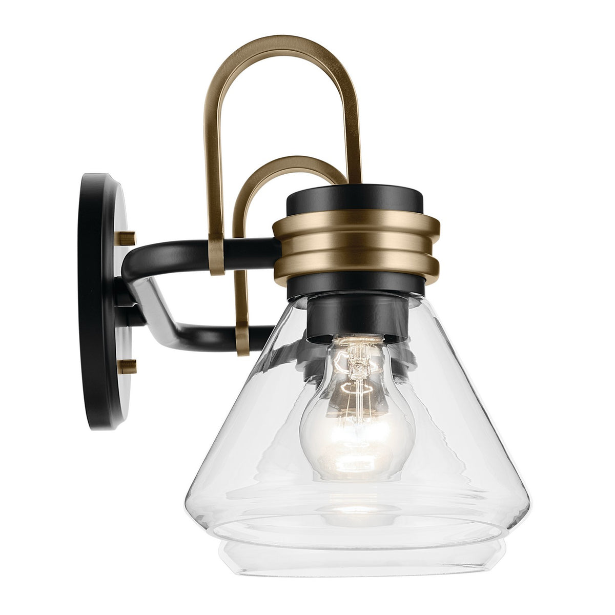 KICHLER 55154BKCLR Farum 19.25" 2-Light Vanity Light With Clear Glass In Black