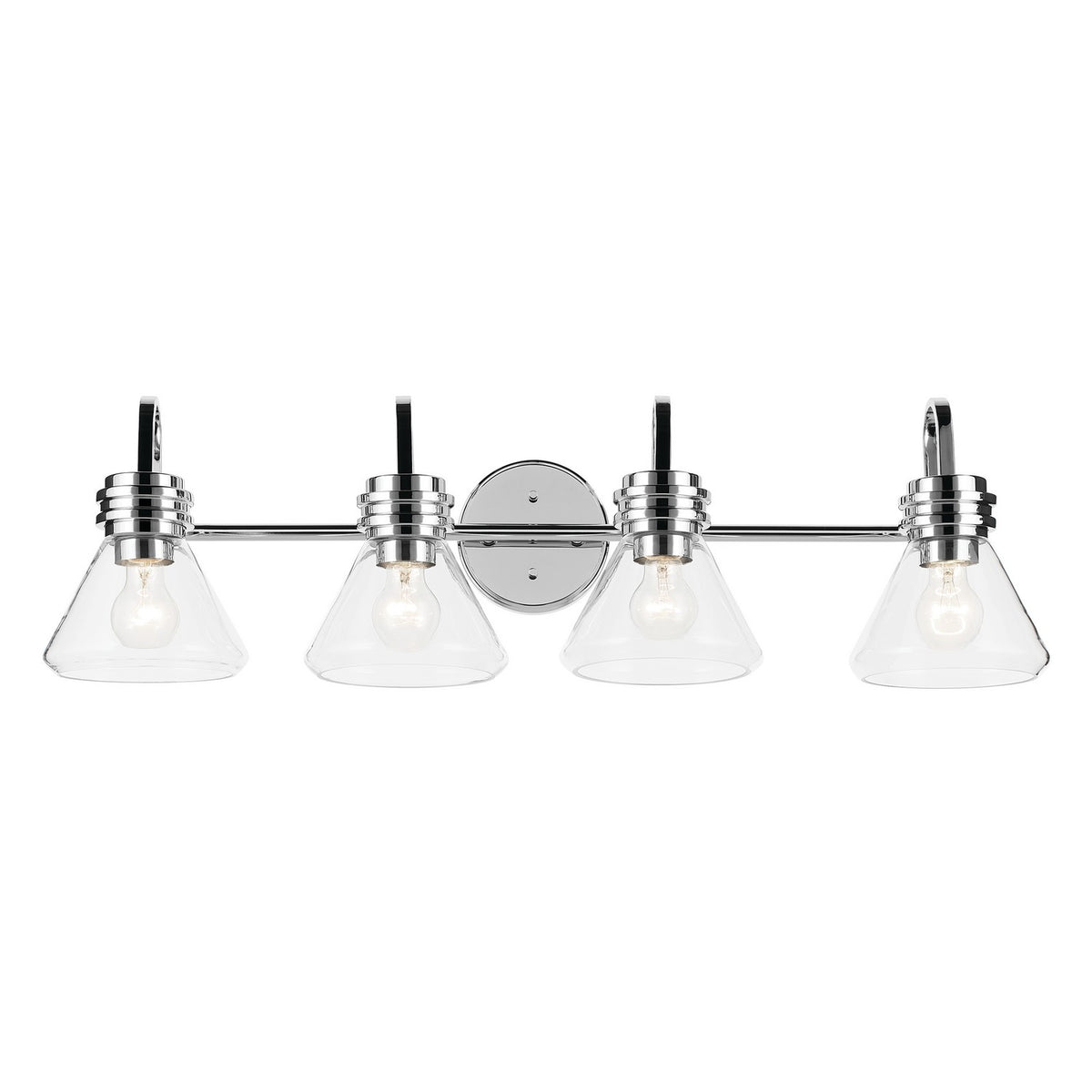KICHLER 55156CHCLR Farum 34" 4-Light Vanity Light With Clear Glass In Chrome