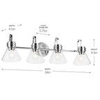 KICHLER 55156CHCLR Farum 34" 4-Light Vanity Light With Clear Glass In Chrome