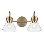 KICHLER 55154CPZCLR Farum 19.25" 2-Light Vanity Light With Clear Glass In Champagne Bronze