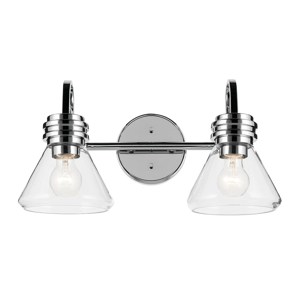 KICHLER 55154CHCLR Farum 19.25" 2-Light Vanity Light With Clear Glass In Chrome