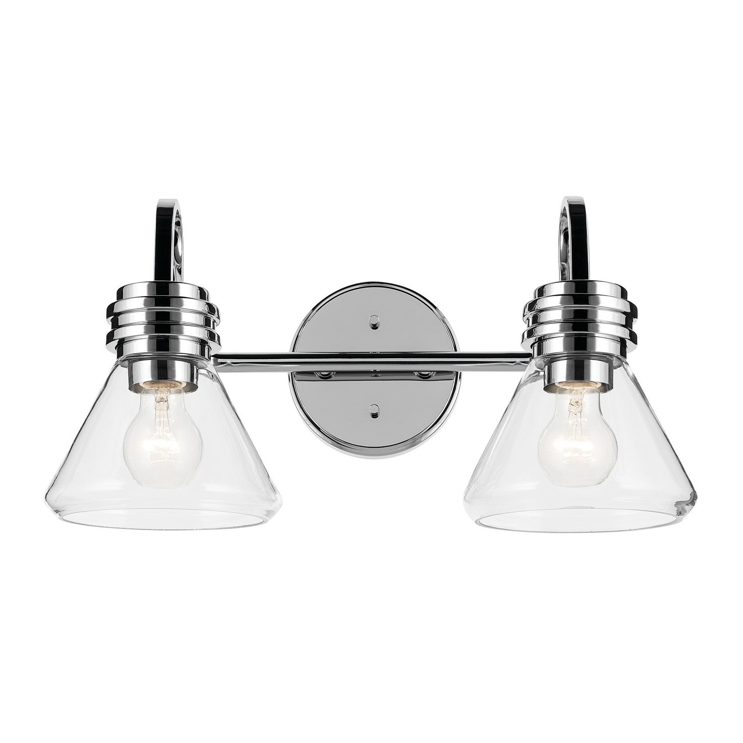 KICHLER 55154CHCLR Farum 19.25" 2-Light Vanity Light With Clear Glass In Chrome