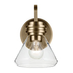 KICHLER 55153CPZCLR Farum 9.5" 1-Light Wall Sconce With Clear Glass In Champagne Bronze